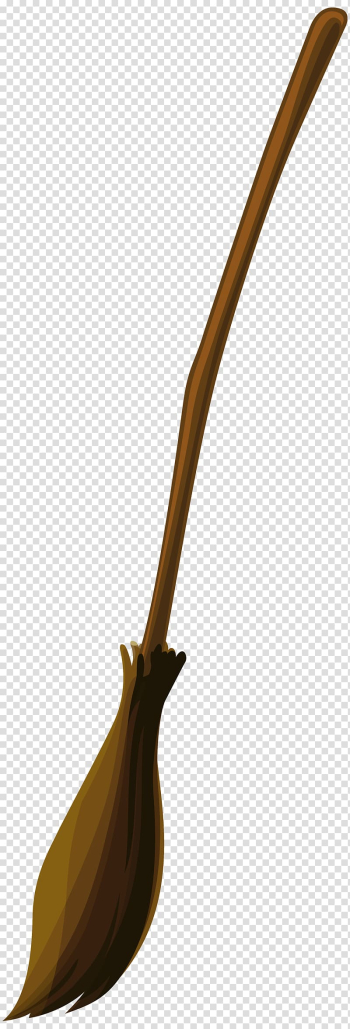 Brown broomstick illustration, Halloween Witch Broom transparent background PNG clipart