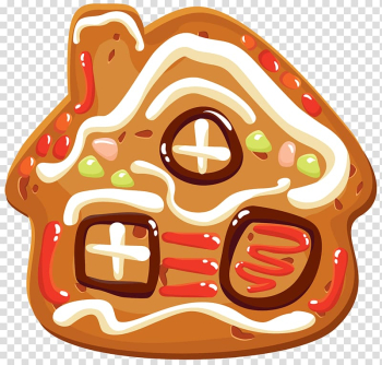 Brown cake illustration, Christmas cookie Gingerbread , Christmas Cookie House transparent background PNG clipart
