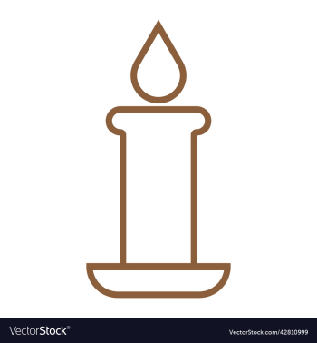 brown candle line art icon brown candle line art icon