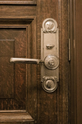 Brown Door With Silver Door Lever