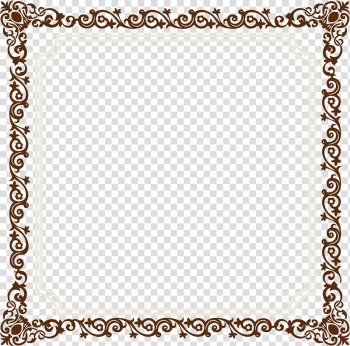 Brown floral board frame illustration, frame Ornament, Old vintage border frame material transparent background PNG clipart