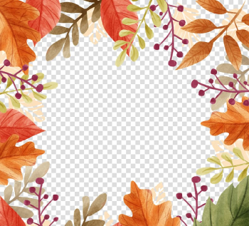 Brown floral border illustration, Autumn Craft Fair , Beautiful autumn leaves border transparent background PNG clipart