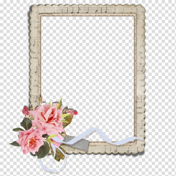 Brown frame illustration, Oil painting reproduction frame Blog Polyvore, Hand-painted floral border Creative floral label transparent background PNG clipart