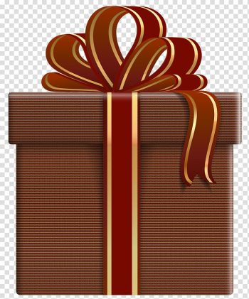 Brown gift box with ribbon , Box Gift Paper , Gift Box transparent background PNG clipart
