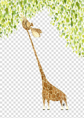 Brown giraffe illustration, Giraffe Watercolor painting Illustrator Art Illustration, Watercolor Giraffe transparent background PNG clipart