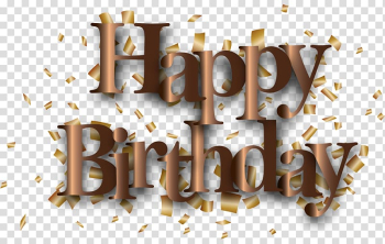 Brown happy birthday illustration, Birthday cake Party Digital scrapbooking , Happy Birthday transparent background PNG clipart