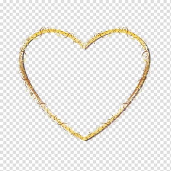 Brown heart illustration, Right border of heart Gold, Gold heart-shaped frame transparent background PNG clipart