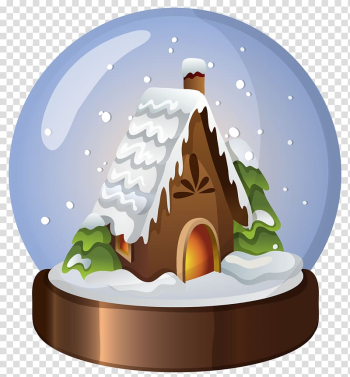 Brown house snow globe art, Snow globe Christmas , Christmas House Snow Globe transparent background PNG clipart