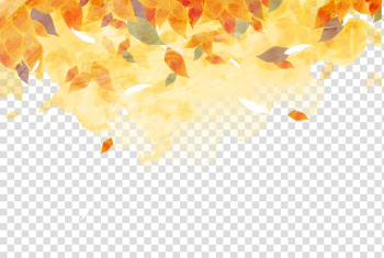 Brown leaf illustration, Golden Autumn Watercolor painting Autumn leaf color, Ink autumn leaves transparent background PNG clipart