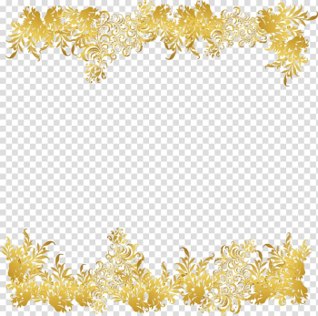 Brown leaves frame illustration, Flower Euclidean , Golden flower rattan frame transparent background PNG clipart