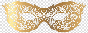 Brown masquerade mask illustration, Mask , Gold Carnival Mask transparent background PNG clipart
