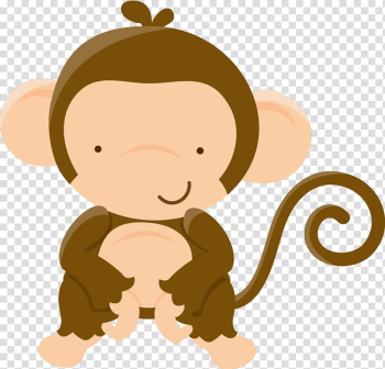 Brown monkey illustration, Baby shower Baby Jungle Animals Party Safari , safari transparent background PNG clipart