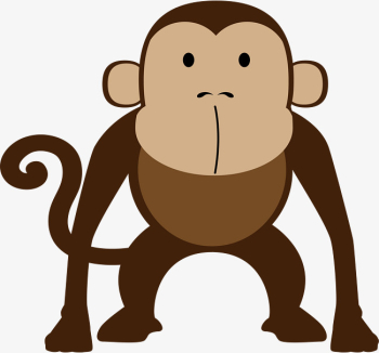 Brown Monkey, Monkey Clipart, Stay Monkey, Watercolor PNG Image and ...