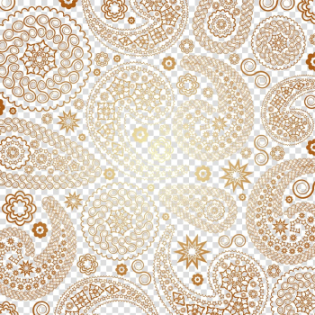 Brown paisley , Gold pattern material transparent background PNG clipart