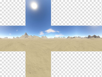 Brown sand dunes illustration, Skybox Texture mapping Cube mapping Landscape, watercolor sky transparent background PNG clipart