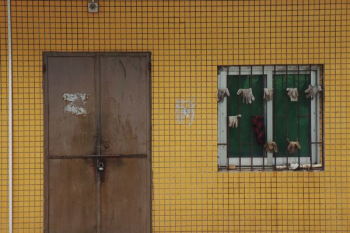 brown steel door