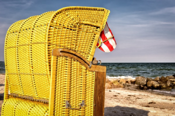 Brown Wicker Basket Near Seashore Brown Wicker Basket Near Seashore