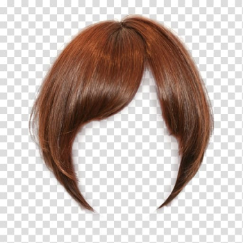 Brown wig , Wig Hair, Pull short hair wig material Free transparent background PNG clipart