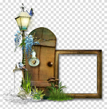 Brown wooden door and brown wooden frame illustration, frame Window Paper, Wooden frame and wooden doors transparent background PNG clipart