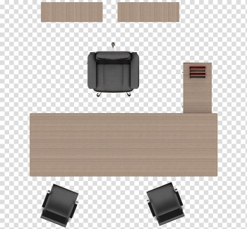 Brown wooden table beside three black leather rolling chairs, Table Desk Furniture Chair Couch, Size chart diagram color flat wood office furniture cabinet transparent background PNG clipart