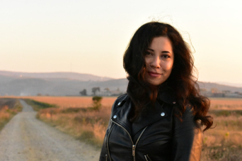 Brunette Wearing Black Leather Jacket Brunette Wearing Black Leather Jacket