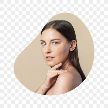 Brunette woman png portrait badge | Free PNG - rawpixel