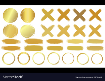 brush stroke and gold circle collection set brush stroke and gold circle collection set