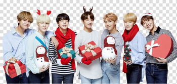 BTS, standing BTS group holding gifts transparent background PNG clipart BTS, standing BTS group holding gifts transparent background PNG clipart
