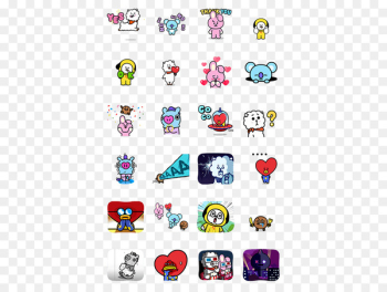 BTS Sticker Line Friends Paper - line BTS Sticker Line Friends Paper - line