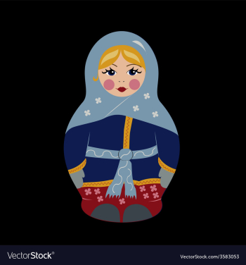 Bubushka doll in winter vector image Bubushka doll in winter vector image