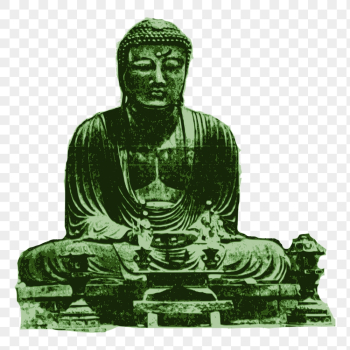 Buddha png clipart, green religious | Free PNG Illustration - rawpixel