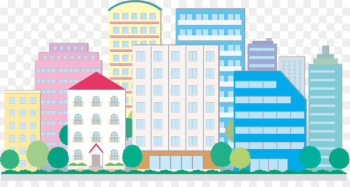 Building Cartoon House Illustration - City buildings Building Cartoon House Illustration - City buildings