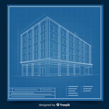 Building design with 3d blueprint concept Free Vector Building design with 3d blueprint concept Free Vector