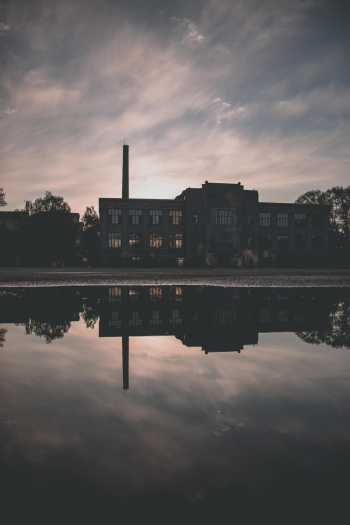 Building Reflected on Water