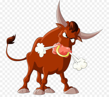 Bull Cattle Illustration - Angry cow Bull Cattle Illustration - Angry cow