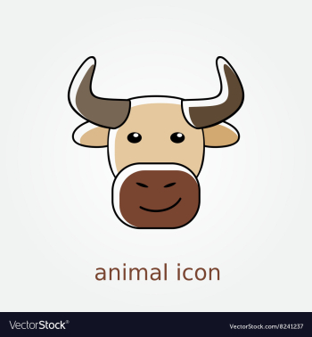 Bull icon Farm animal vector image Bull icon Farm animal vector image