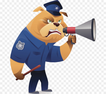 Bulldog Police officer Illustration - Caricature designs the image of police 
