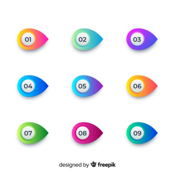 Bullet point collection Free Vector
