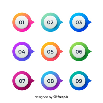 Bullet point collection Free Vector