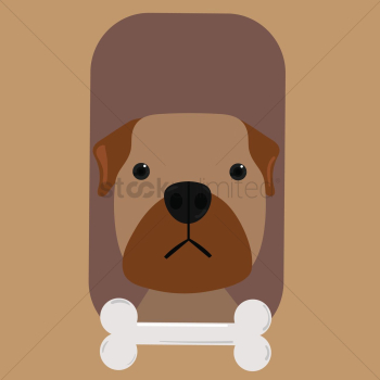 Bullmastiff dog with bone
