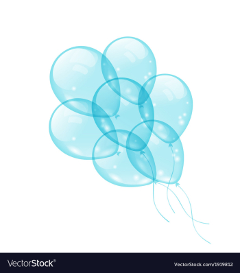 Bunch blue balloons isolated on white background vector image Bunch blue balloons isolated on white background vector image