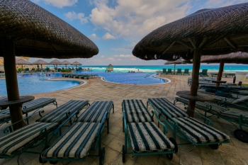 Bunch of Sun Lounger Near Pool Bunch of Sun Lounger Near Pool