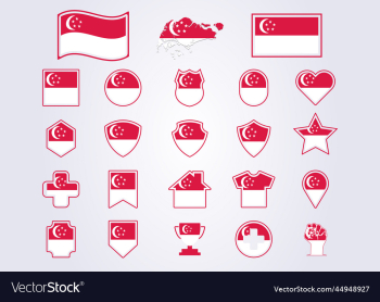 bundle of singapore icon flag symbol sign