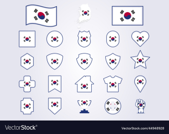 bundle of south korea icon flag symbol sign