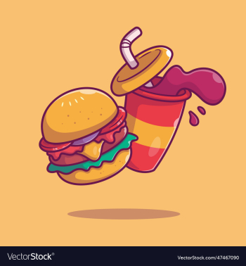 burger and soda cartoon