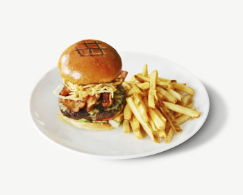 Burger & chips collage element, | Free PSD - rawpixel Burger & chips collage element, | Free PSD - rawpixel