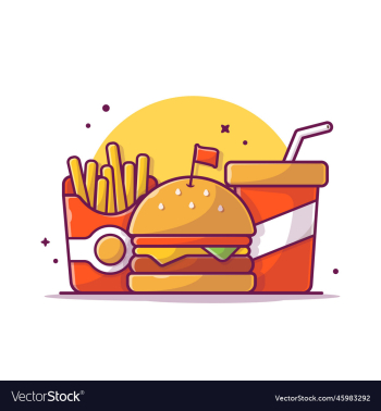 burger french fries and soft drink cartoon burger french fries and soft drink cartoon