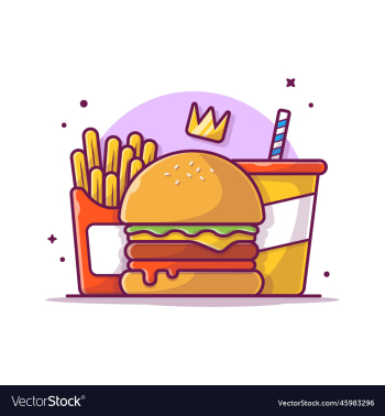 burger french fries and soft drink cartoon burger french fries and soft drink cartoon