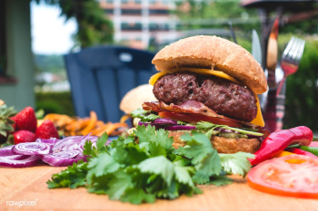 Burger with cheddar cheese and bacon food pho.. | Free public domain photo - 447840