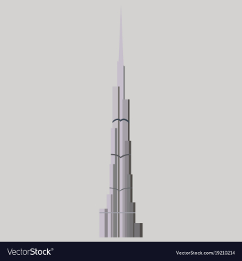 Burj khalifa tower icon uae dubai symbol gray vector image Burj khalifa tower icon uae dubai symbol gray vector image